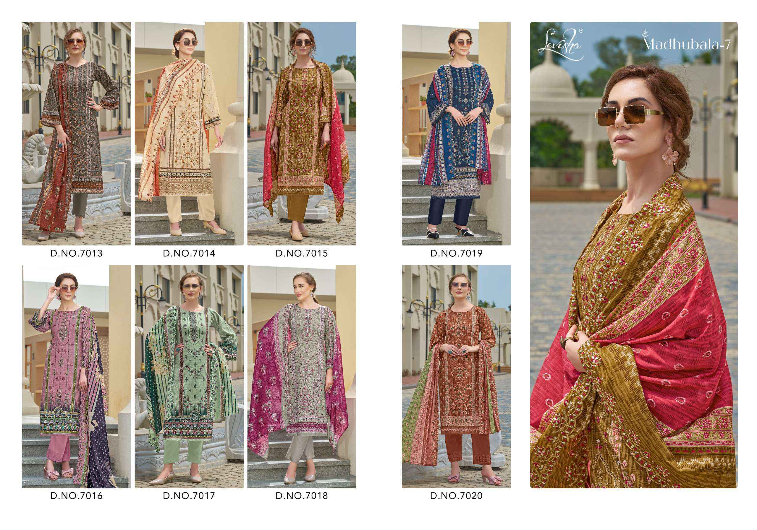Levisha Madhubala Vol 7 Cambric Cotton Salwar Kameez Wholesale Rate ( 8 Pcs Catalog )