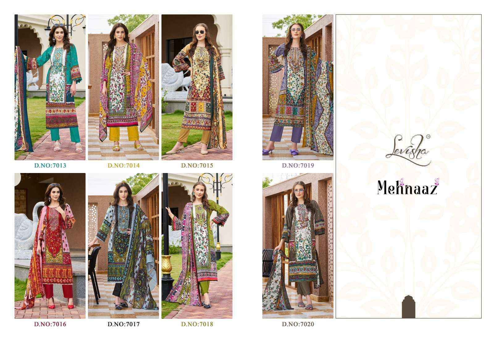 Levisha Mehnaaz Cotton Dress Material New Catalog Surat ( 8 pcs Catalogue