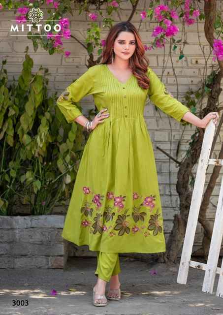 Mittoo Tanvika Rayon Kurti With Bottom Wholesale Rate ( 5 Pcs Catalog )