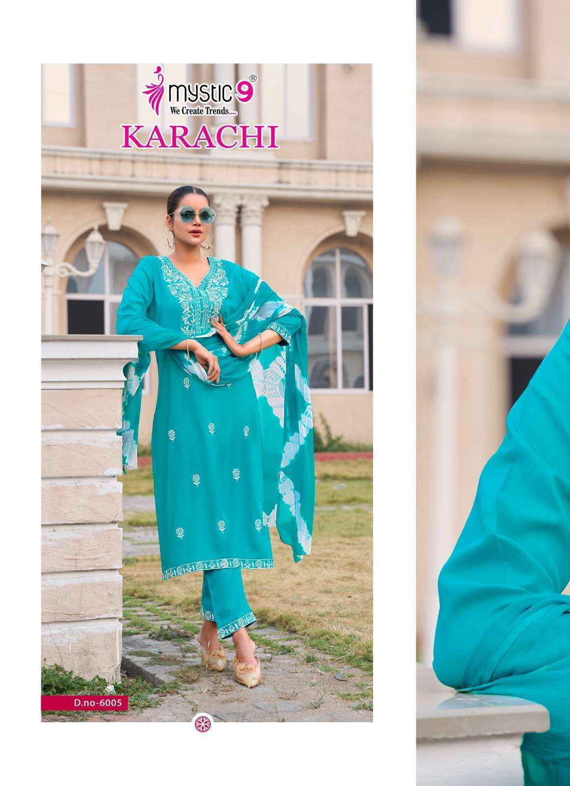 Mystic 9 Karachi Vol 6 Rayon Kurti Combo Dress Wholesale Rate ( 6 Pcs Catalog )