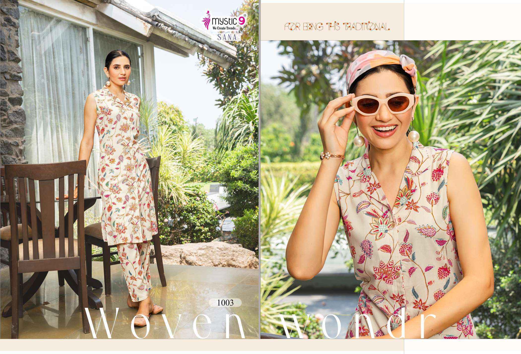 Mystic 9 Sana Vol 1 Rayon Kurti With Bottom Combo Set Wholesale Rate ( 10 Pcs Catalog )