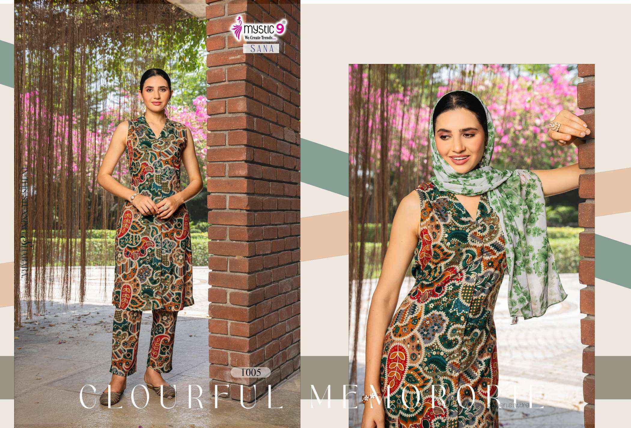 Mystic 9 Sana Vol 1 Rayon Kurti With Bottom Combo Set Wholesale Rate ( 10 Pcs Catalog )