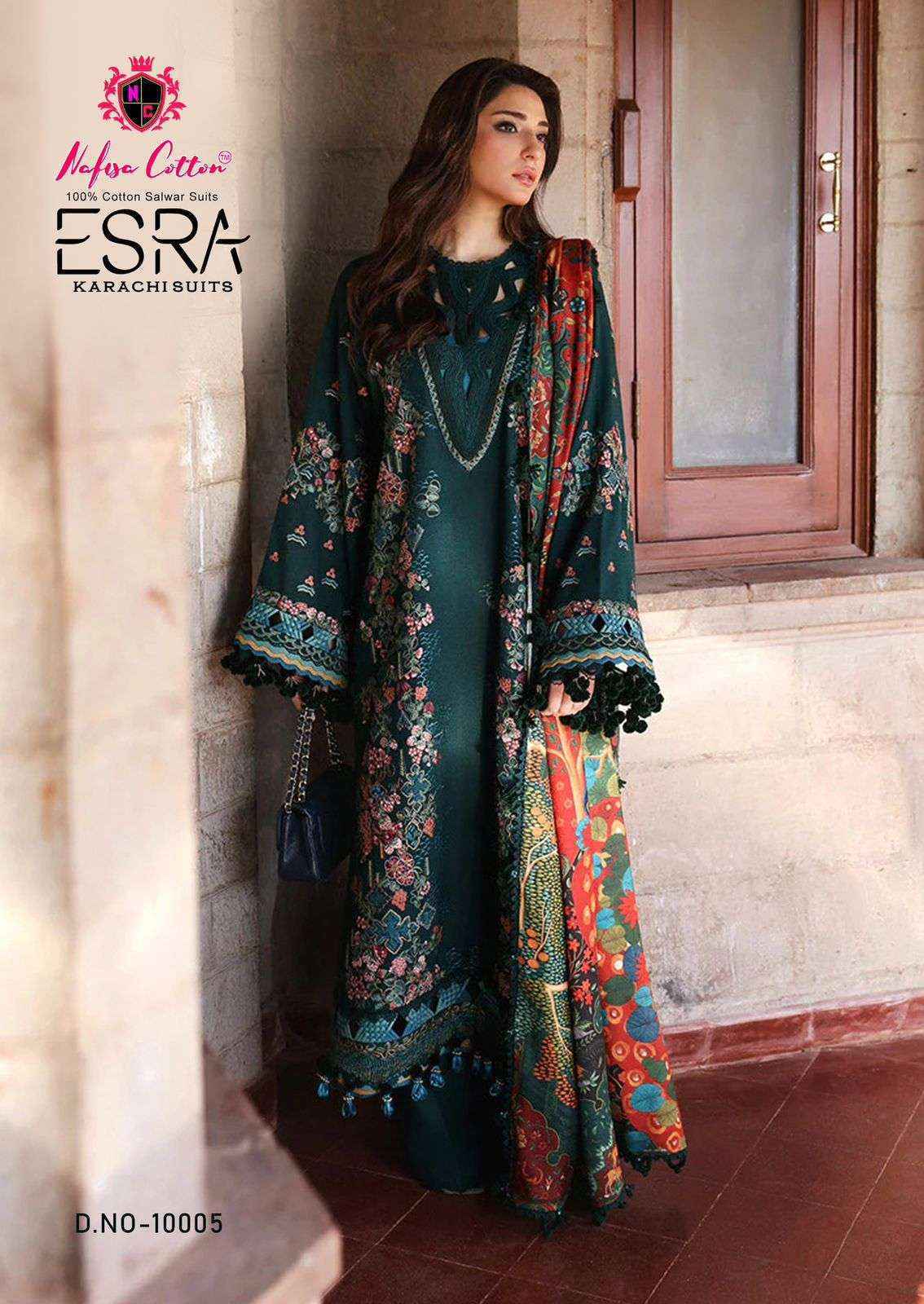 Nafisa Cotton Esra Karachi Vol 10 Cotton Dress Material Wholesale Catalog ( 6 Pc Catalog )