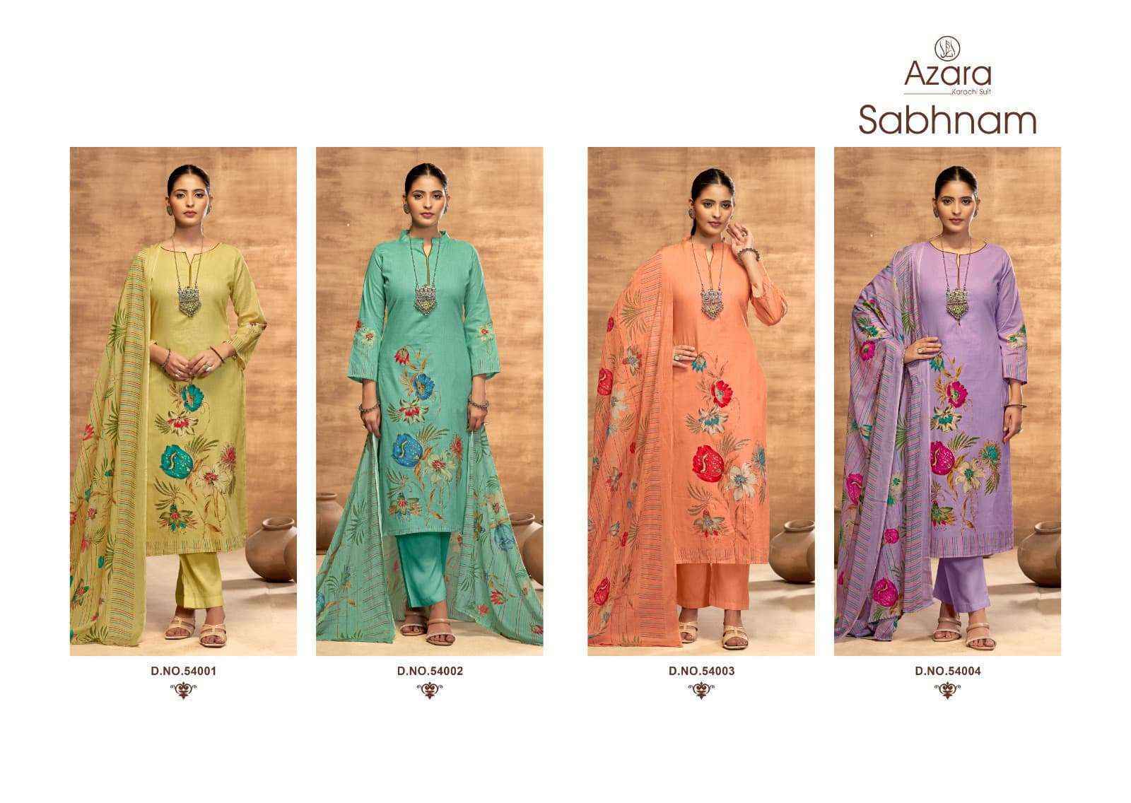 Radhika Fashion Azara Sabhnam Lawn Cotton Salwar Kameez Wholesale Rate ( 4 Pcs Catalog )++