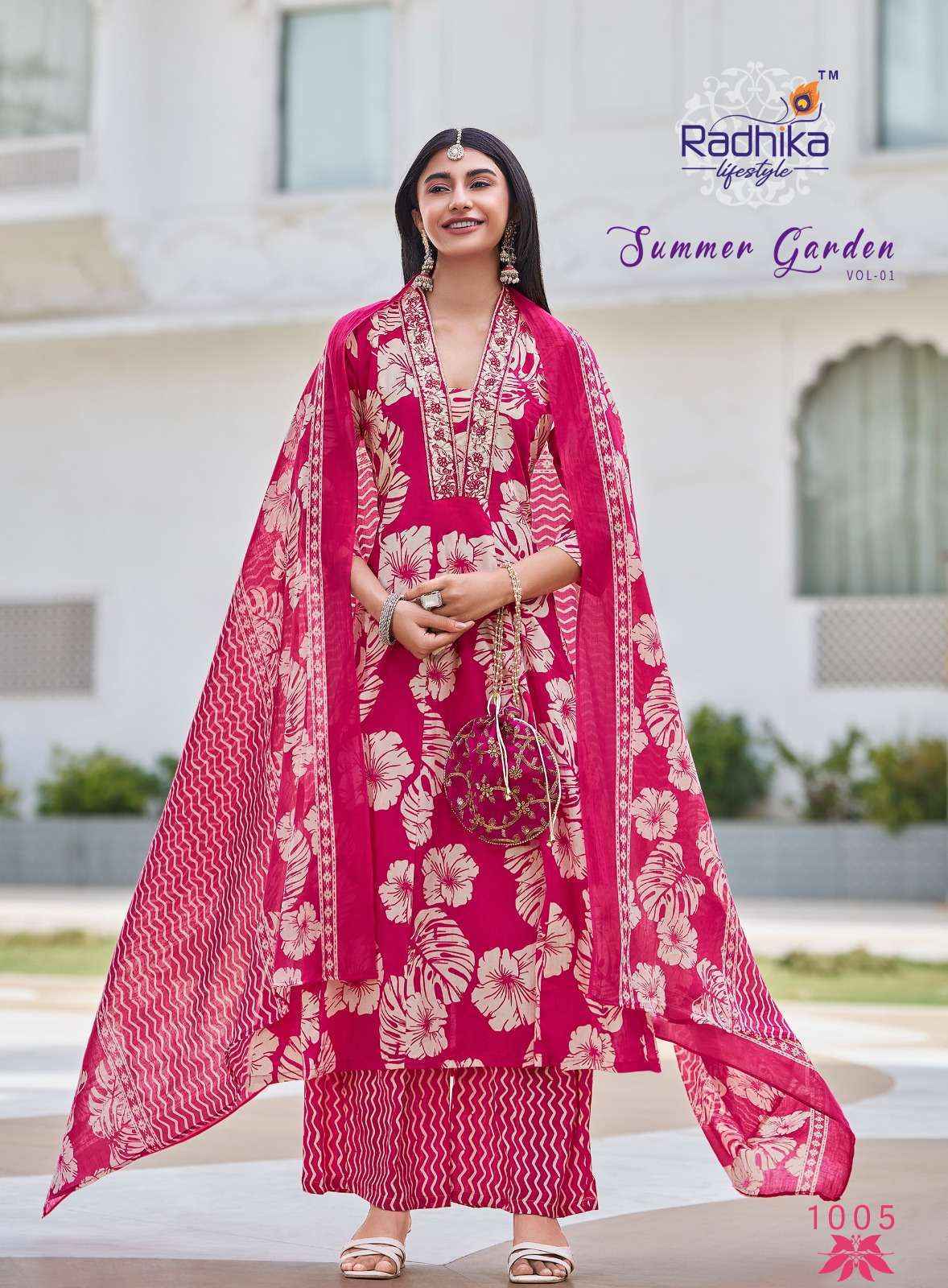 Radhika Lifestyle Summer Garden Vol 1 Cotton Kurti Combo Set Wholesale Rate ( 8 Pcs Catalog )