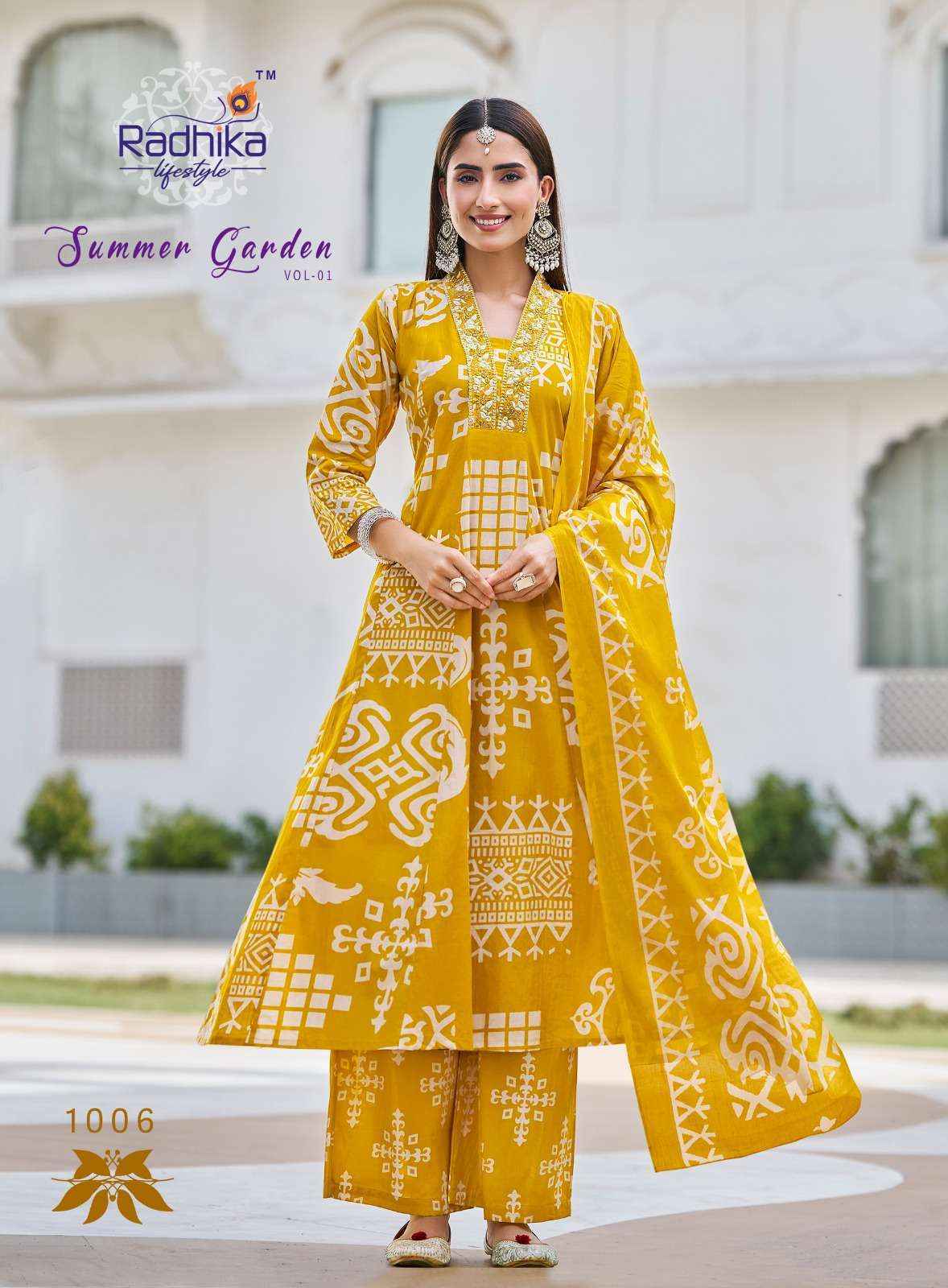 Radhika Lifestyle Summer Garden Vol 1 Cotton Kurti Combo Set Wholesale Rate ( 8 Pcs Catalog )