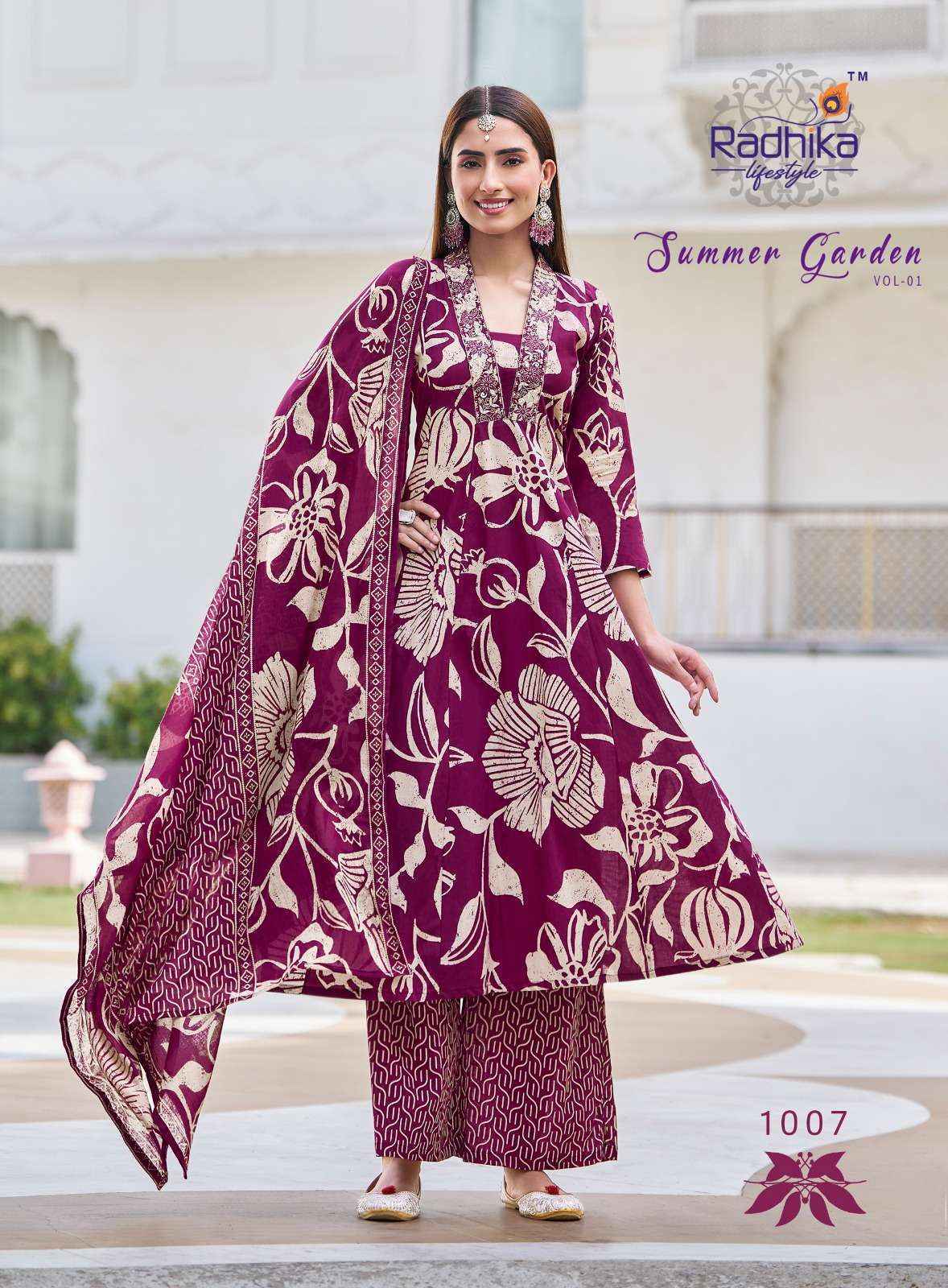 Radhika Lifestyle Summer Garden Vol 1 Cotton Kurti Combo Set Wholesale Rate ( 8 Pcs Catalog )