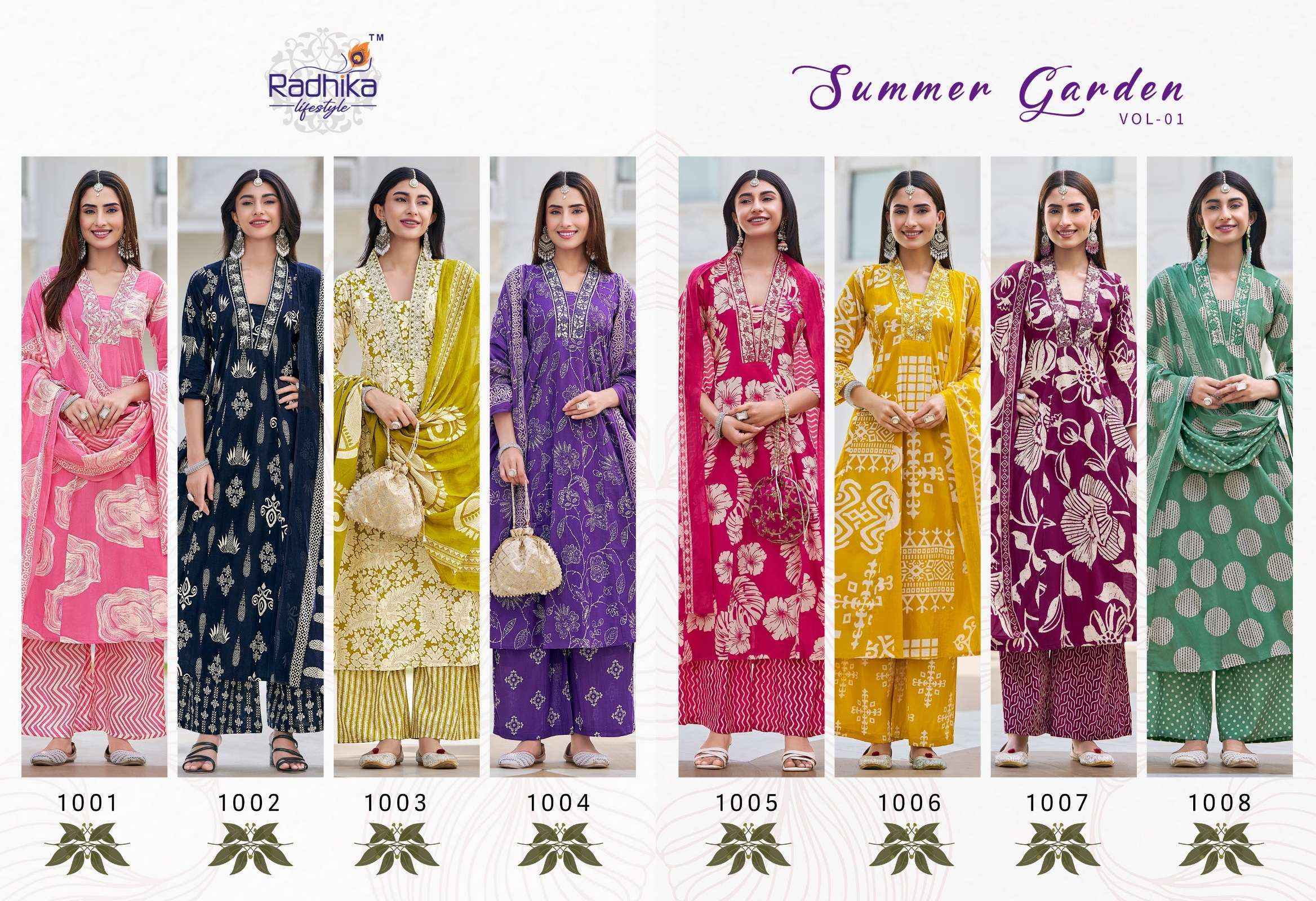 Radhika Lifestyle Summer Garden Vol 1 Cotton Kurti Combo Set Wholesale Rate ( 8 Pcs Catalog )