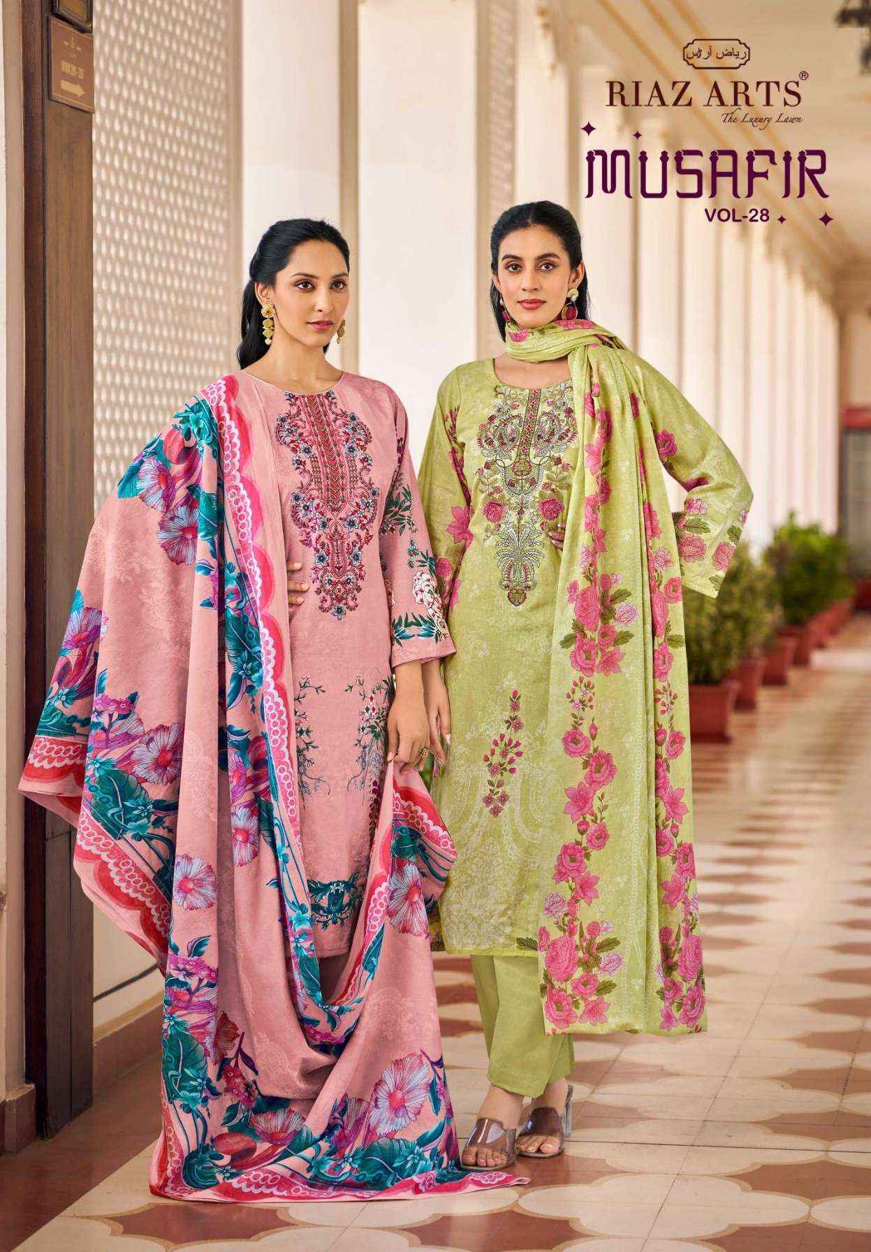 Riaz Arts Musafir Vol 28 Wholesale Lawn Cotton Dress Material ( 4 pcs Catalogue