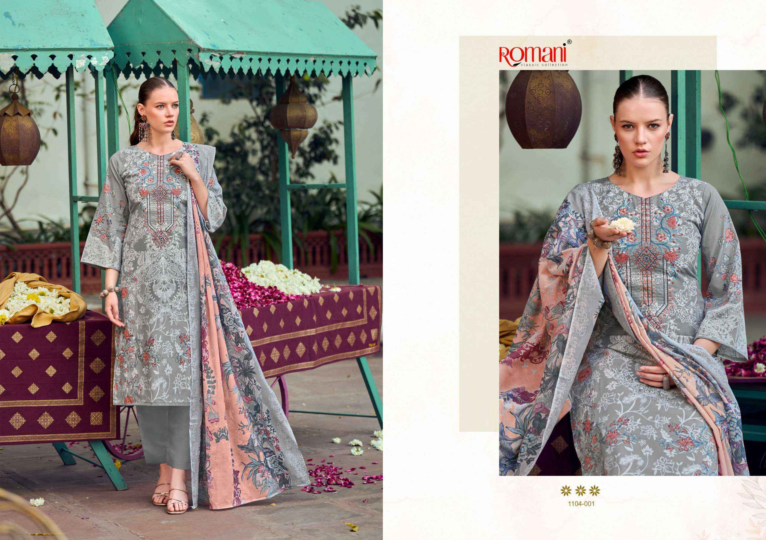 Romani Needle Wonder Cotton Dress Material Wholesale Price ( 8 pcs Catalogue )
