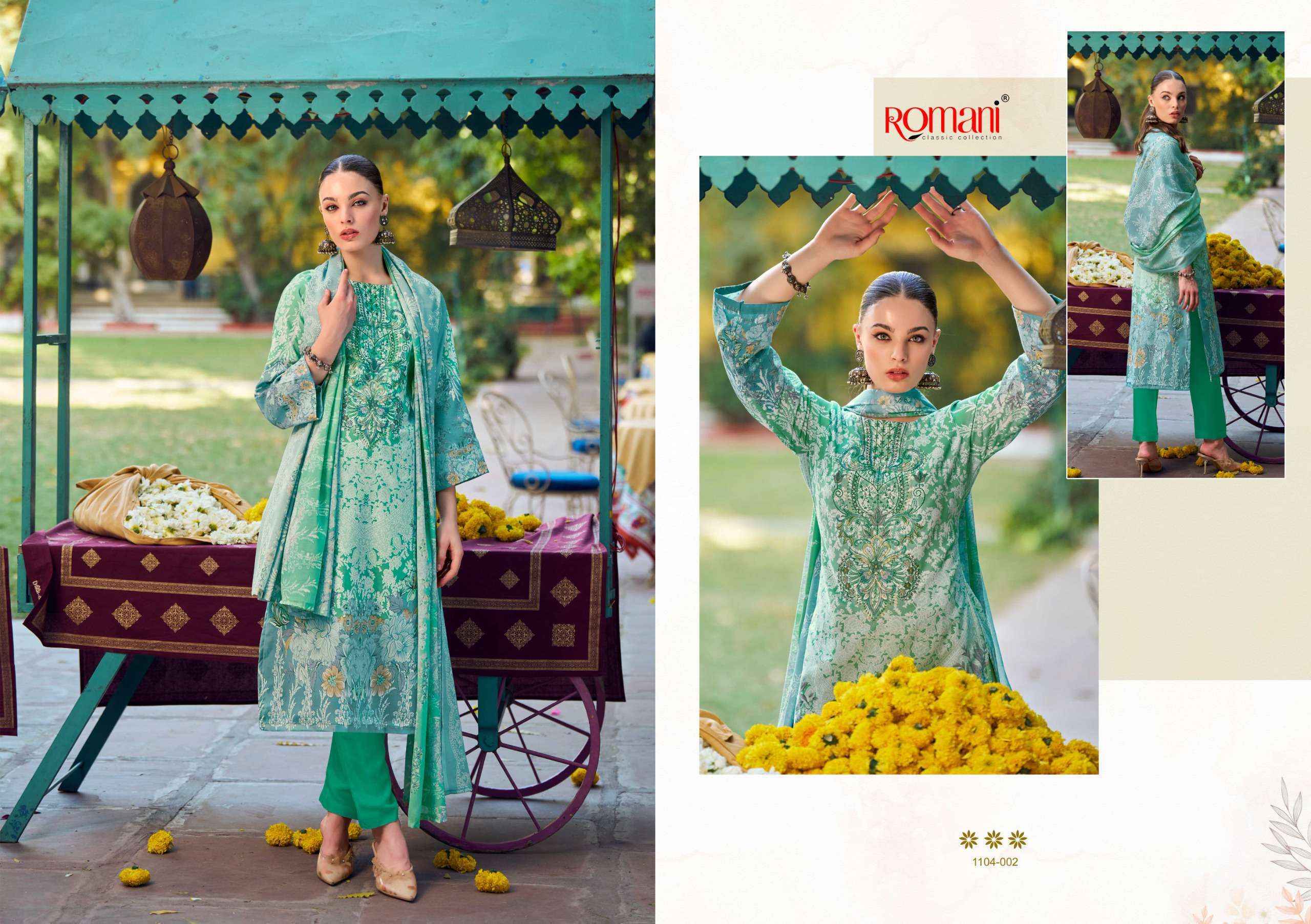 Romani Needle Wonder Cotton Dress Material Wholesale Price ( 8 pcs Catalogue )