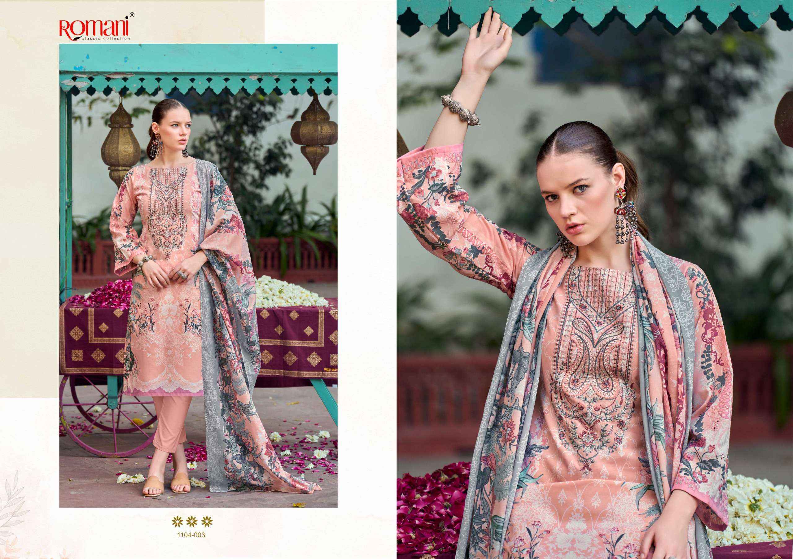 Romani Needle Wonder Cotton Dress Material Wholesale Price ( 8 pcs Catalogue )