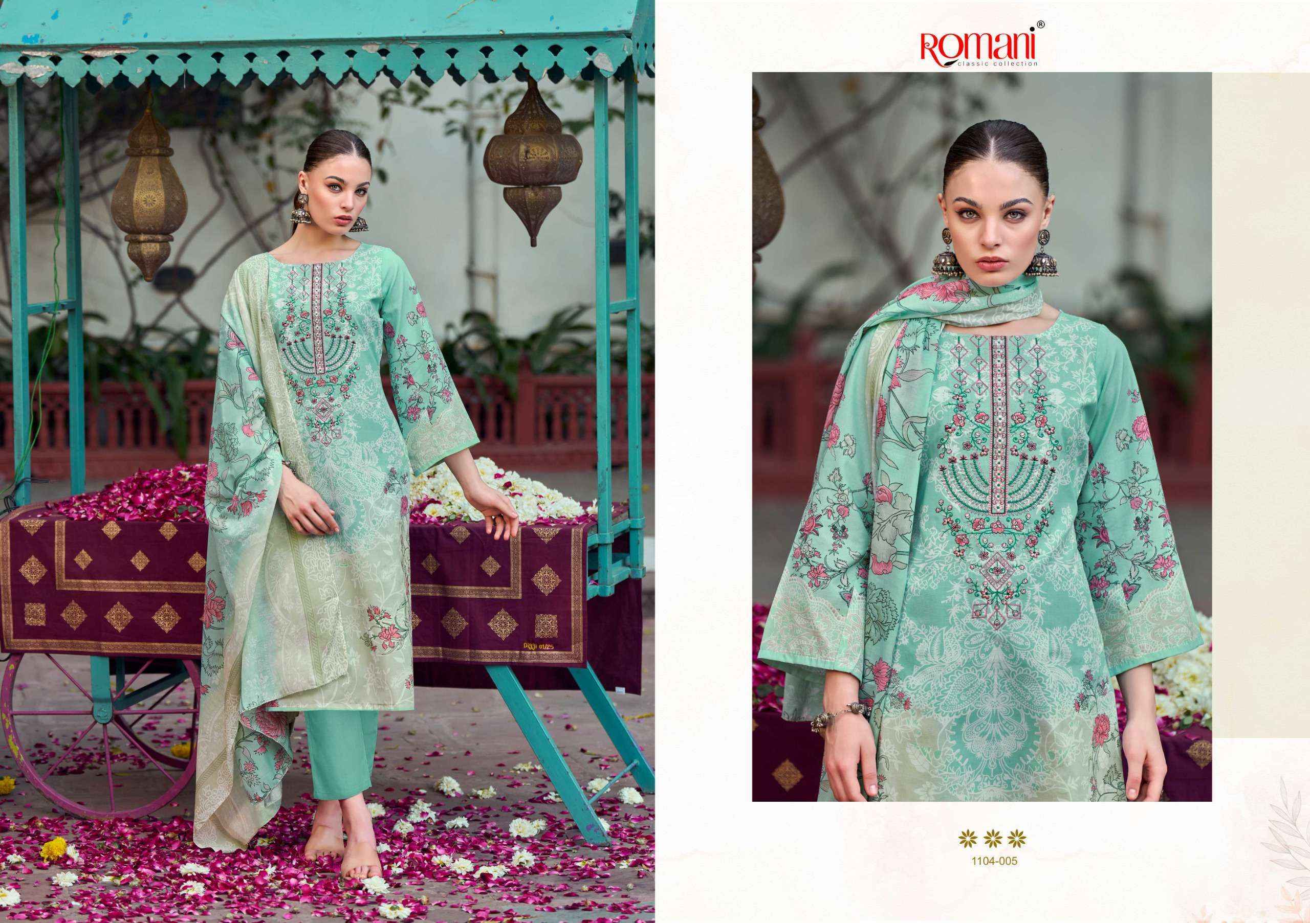 Romani Needle Wonder Cotton Dress Material Wholesale Price ( 8 pcs Catalogue )