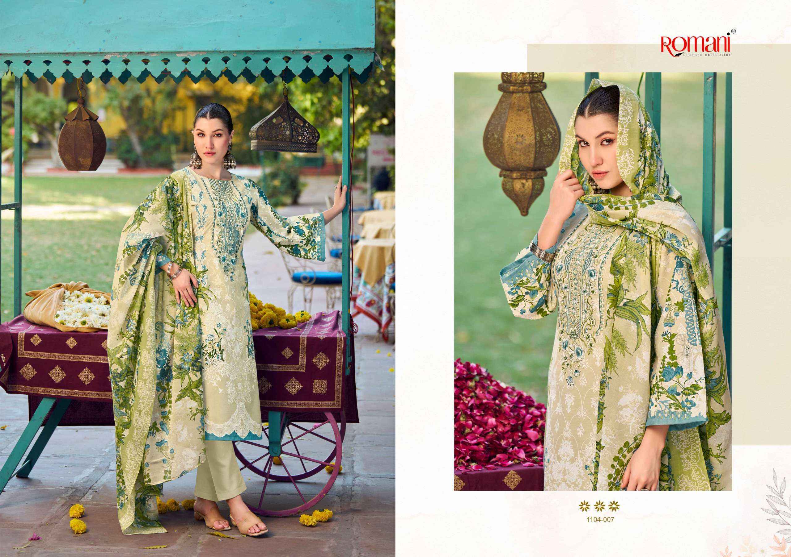 Romani Needle Wonder Cotton Dress Material Wholesale Price ( 8 pcs Catalogue )