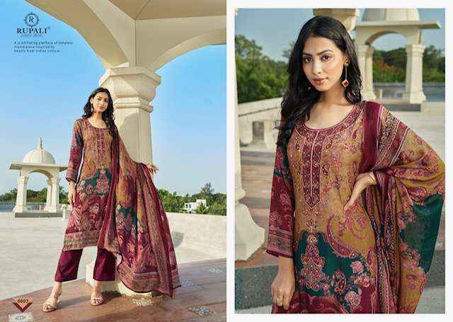 Rupali Fashion Adhitri Musline Salwar Kameez Wholesale Rate ( 4 Pcs Catalog )