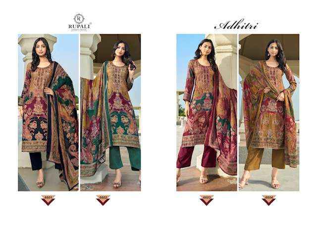 Rupali Fashion Adhitri Musline Salwar Kameez Wholesale Rate ( 4 Pcs Catalog )