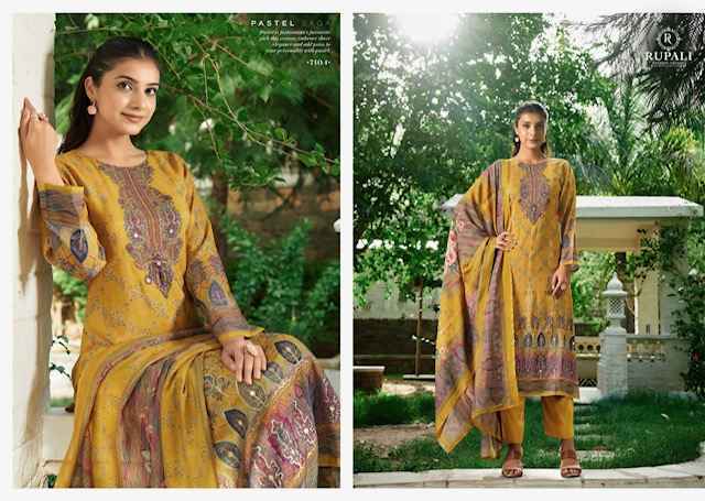Rupali Fashion Florous Viscouse Musline Salwar Kameez Wholesale Rate ( 4 Pcs Catalog )