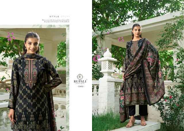 Rupali Fashion Florous Viscouse Musline Salwar Kameez Wholesale Rate ( 4 Pcs Catalog )
