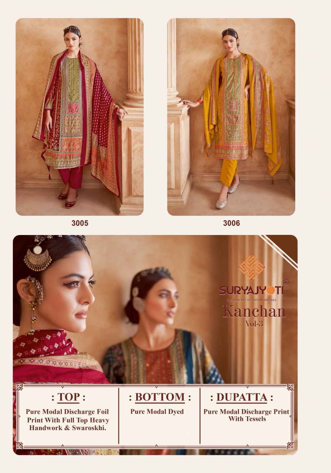 Suryajyoti Kanchan Vol 3 Modal Dress Material Surat Market (6 pcs Catalogue