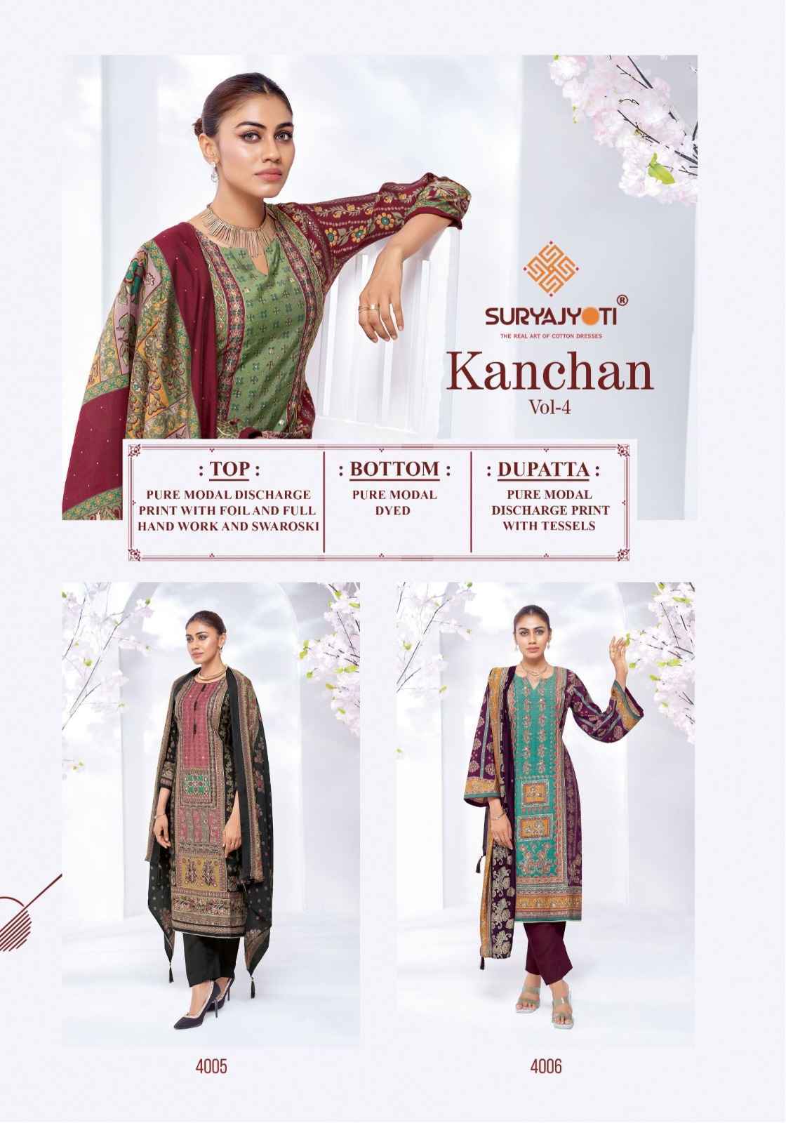 Suryajyoti Kanchan Vol 4 Modal Dress Material Wholesale Surat ( 6 pcs Catalogue