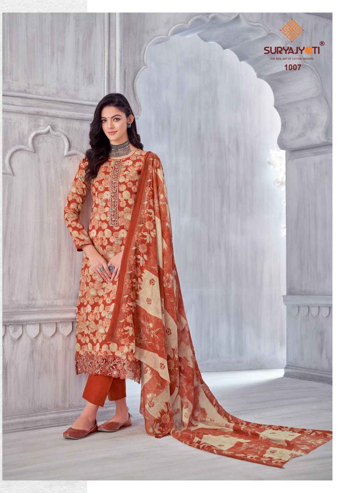 Suryajyoti Kia Vol 1 Lawn Cotton Dress Material Wholesale Bazaar ( 8 pcs Catalogue