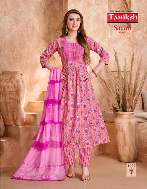 Taniksh Savan Vol 1 Viscouse Kurti Combo Wholesale Rate ( 8 Pcs Catalog )