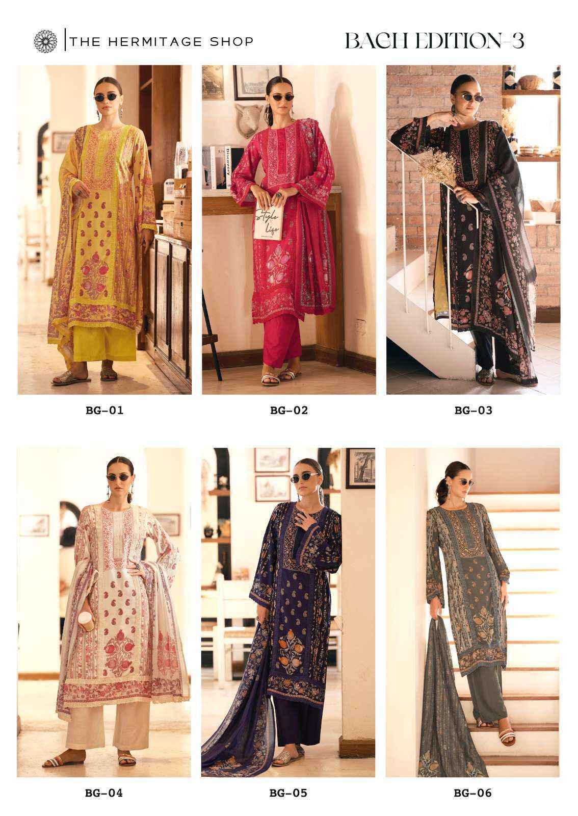 The Hermitage Shop Bagh Edition 3 Lawn Cotton Salwar Kameez Wholesale Rate ( 6 Pcs Catalog )