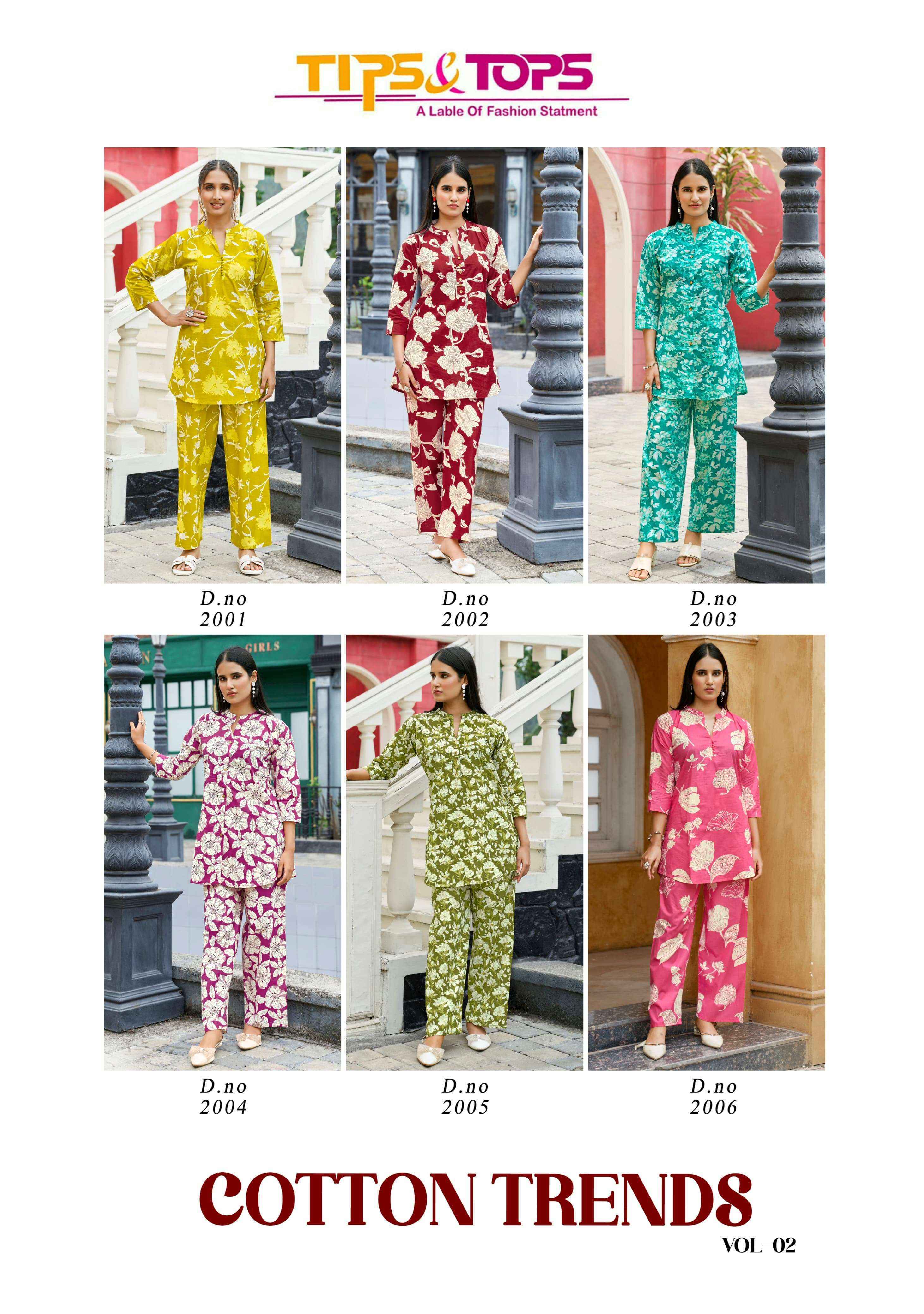 Tips & Tops Cotton Trends Vol 2 Cotton Co ord set New Catalog ( 6 pcs Catalogue )?srsltid=AfmBOopUsY8u7V5nwgPu1WXpeDkDRJBlzxyXSqBzmC1cg14u2RzlcbeM