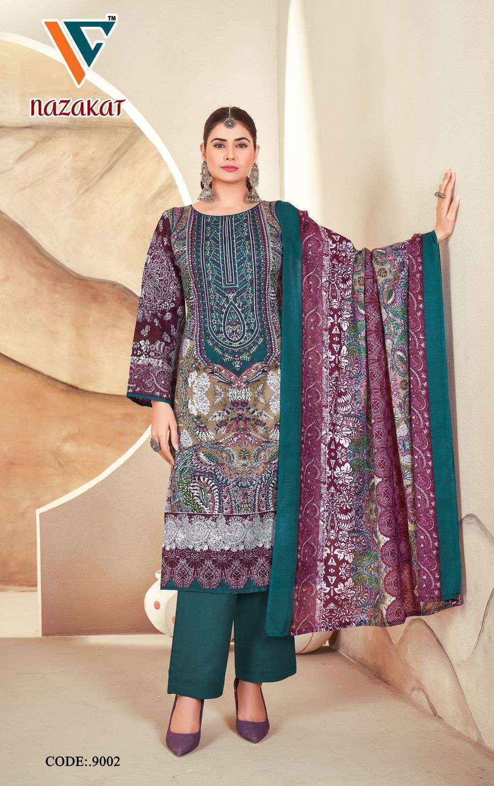 Vandana Creation Nazakat Vol 9 Cotton Salwar Kameez Wholesale Rate ( 8 Pcs Catalog )