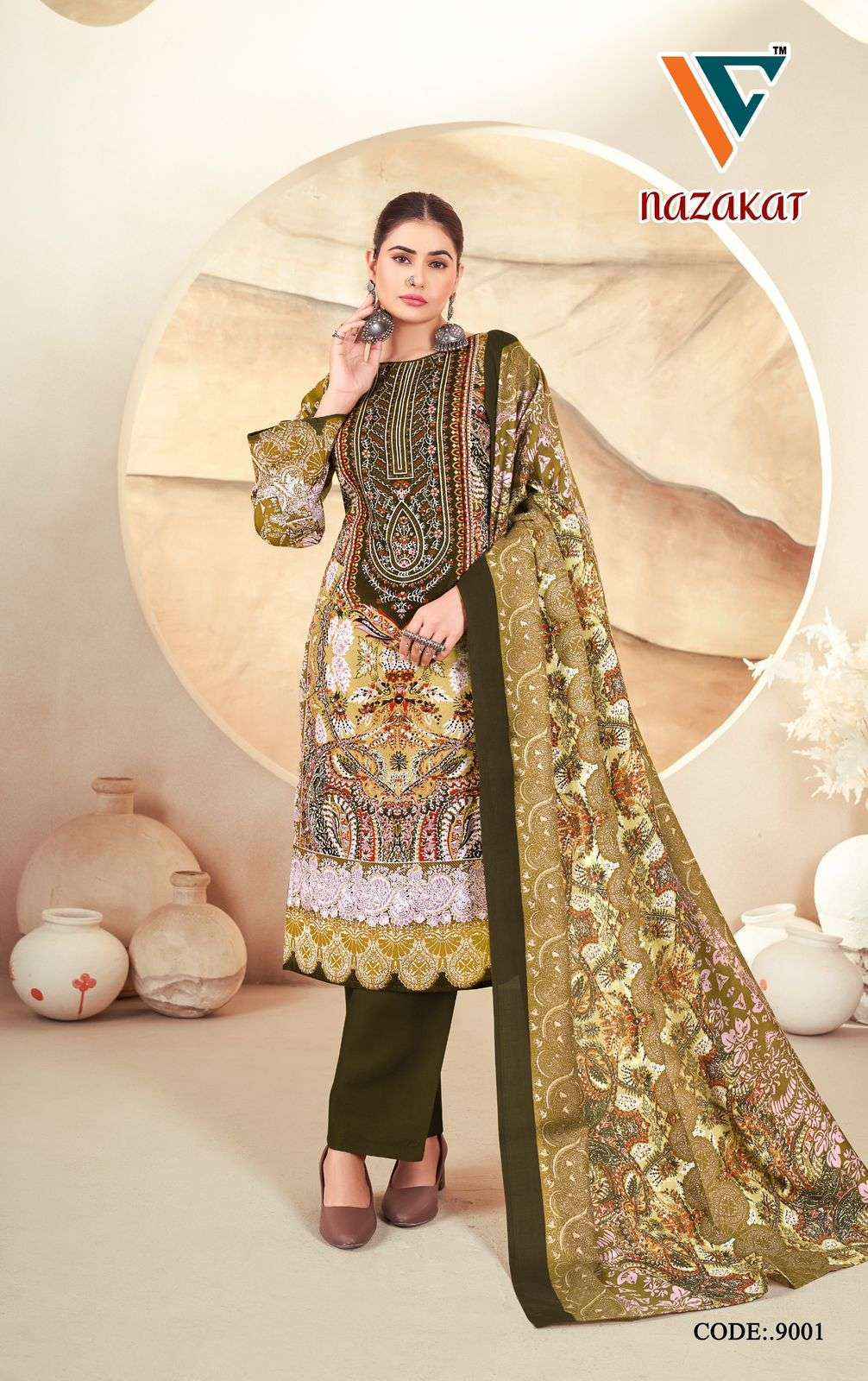 Vandana Creation Nazakat Vol 9 Cotton Salwar Kameez Wholesale Rate ( 8 Pcs Catalog )