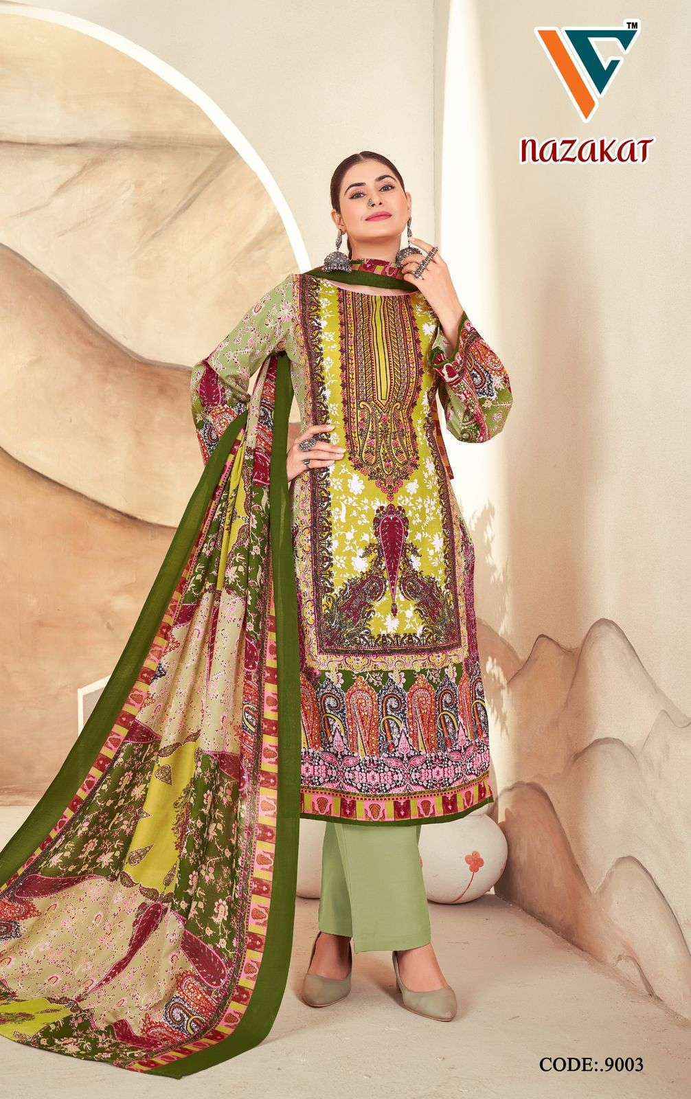 Vandana Creation Nazakat Vol 9 Cotton Salwar Kameez Wholesale Rate ( 8 Pcs Catalog )