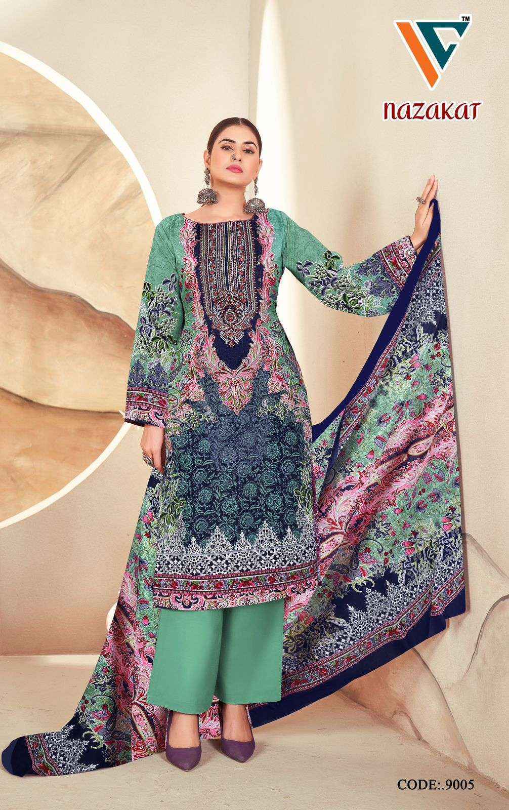 Vandana Creation Nazakat Vol 9 Cotton Salwar Kameez Wholesale Rate ( 8 Pcs Catalog )