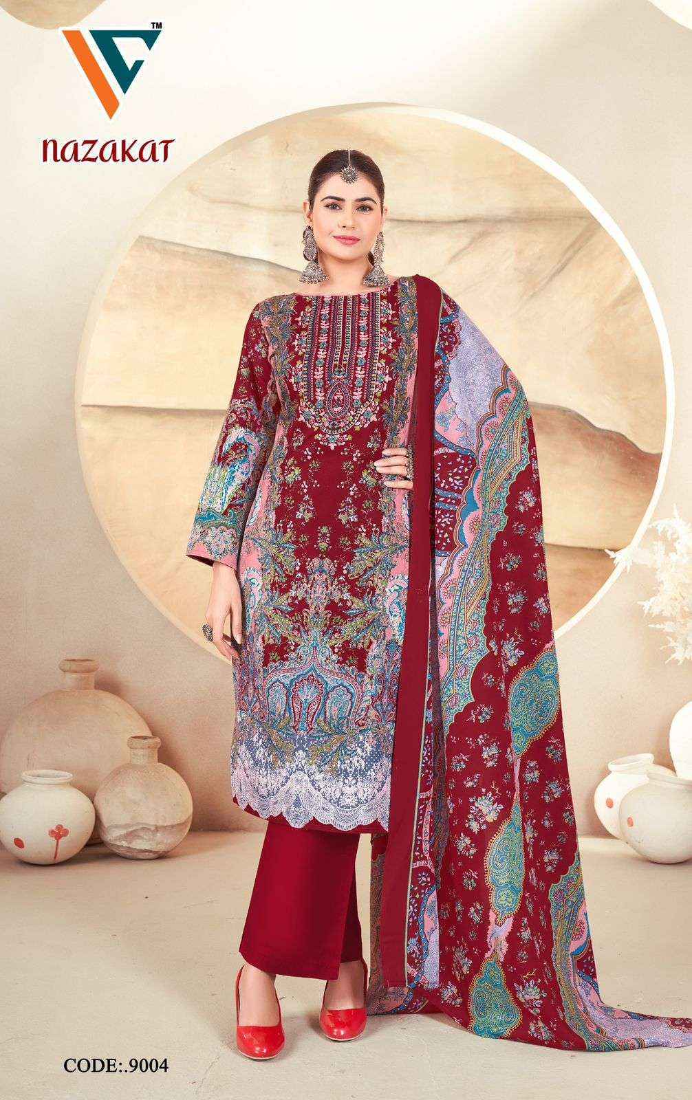 Vandana Creation Nazakat Vol 9 Cotton Salwar Kameez Wholesale Rate ( 8 Pcs Catalog )