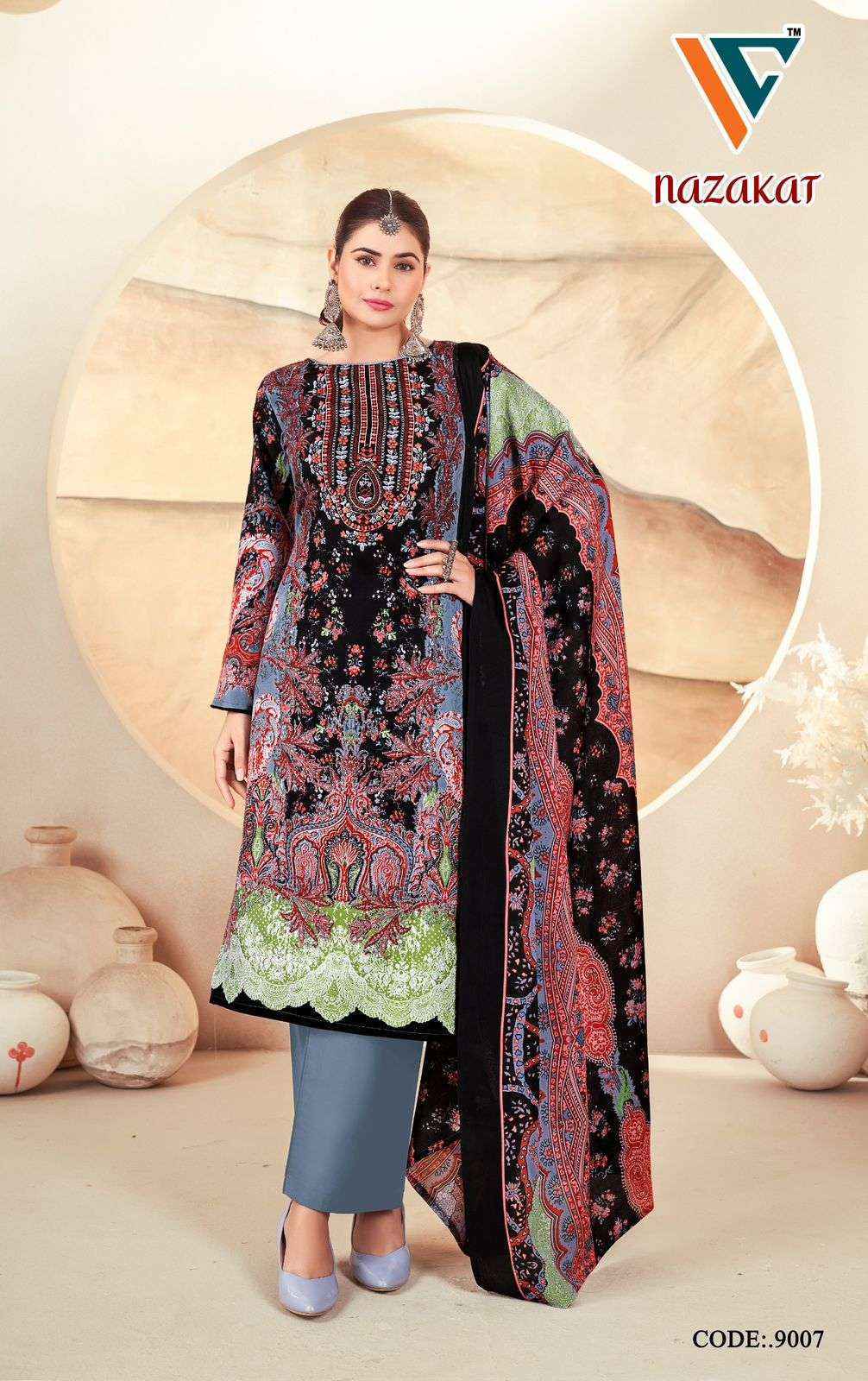 Vandana Creation Nazakat Vol 9 Cotton Salwar Kameez Wholesale Rate ( 8 Pcs Catalog )