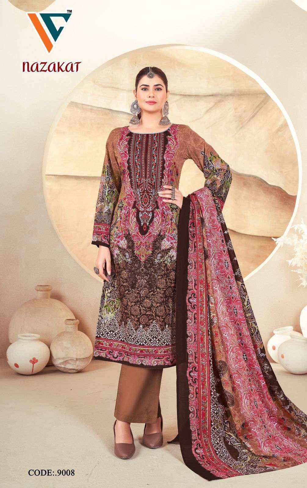 Vandana Creation Nazakat Vol 9 Cotton Salwar Kameez Wholesale Rate ( 8 Pcs Catalog )