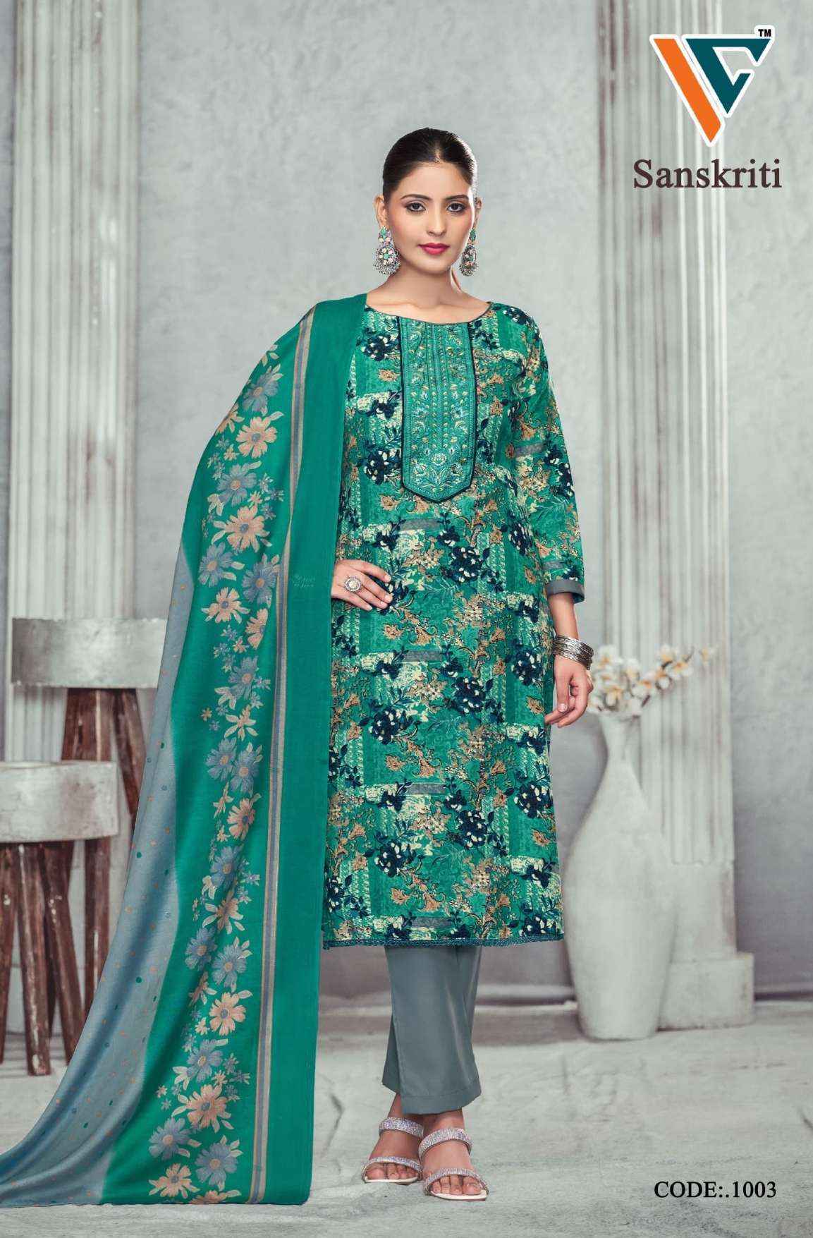 Vandana Creation Sanskriti‎ Vol 1 Cotton Salwar Kameez Wholesalw Rate ( 8 Pcs Catalog )