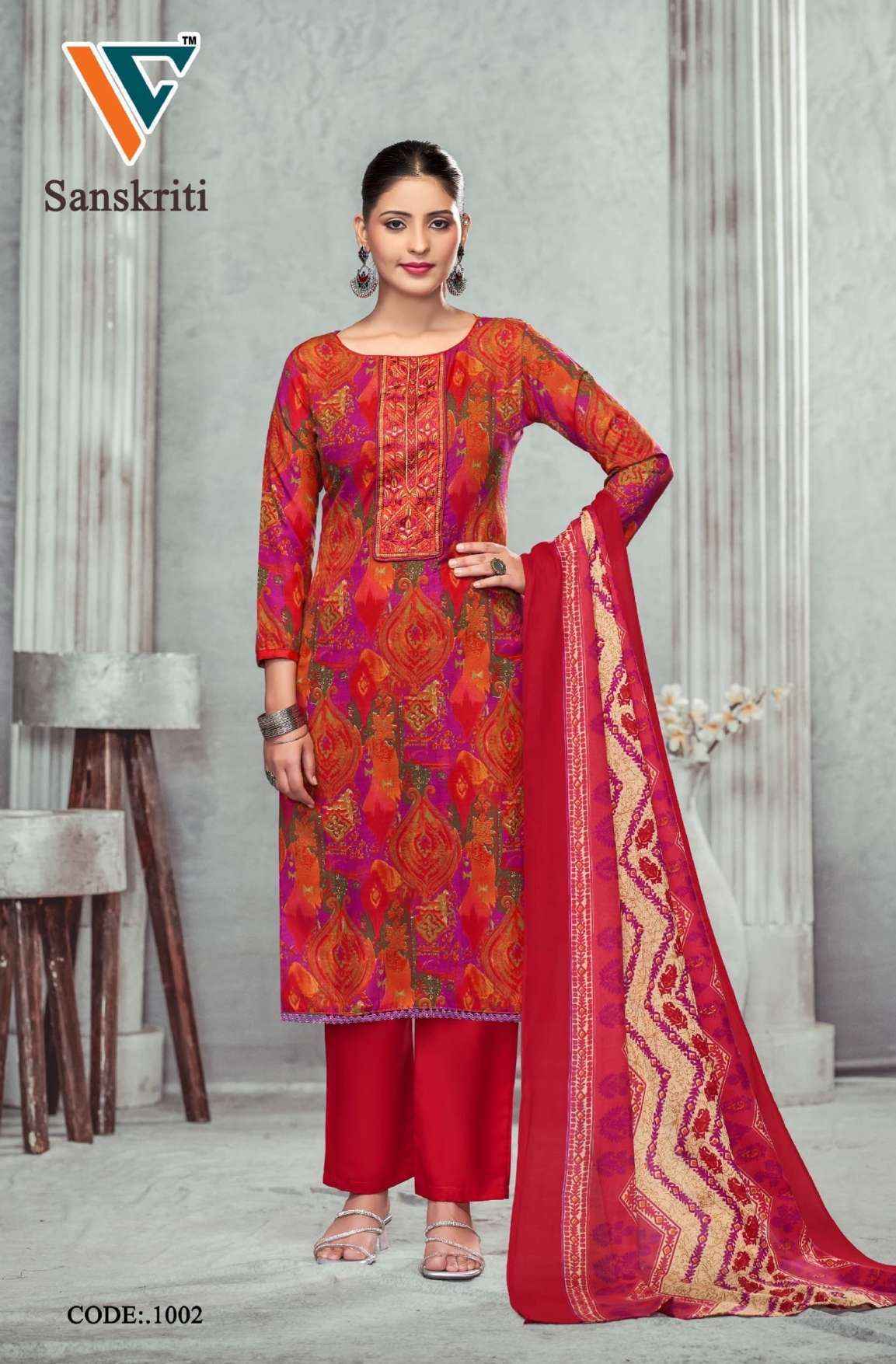 Vandana Creation Sanskriti‎ Vol 1 Cotton Salwar Kameez Wholesalw Rate ( 8 Pcs Catalog )
