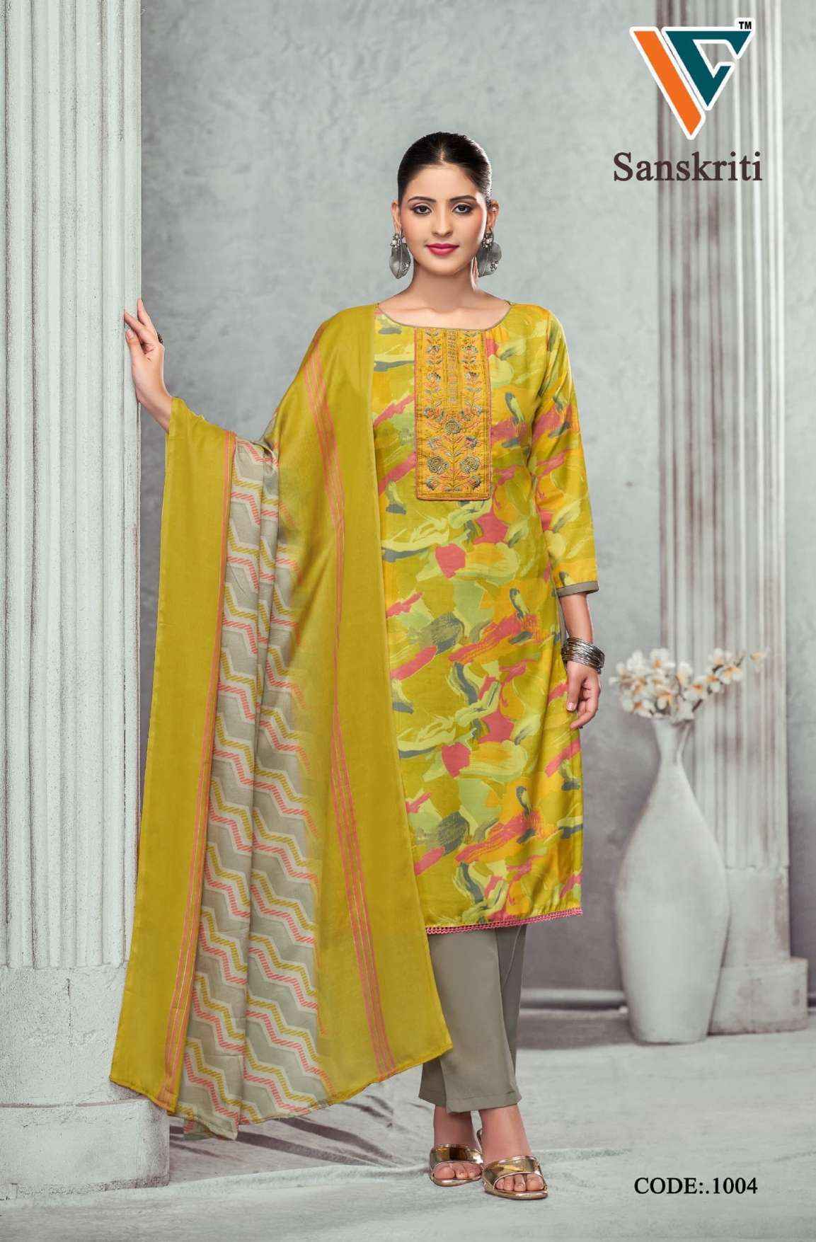 Vandana Creation Sanskriti‎ Vol 1 Cotton Salwar Kameez Wholesalw Rate ( 8 Pcs Catalog )