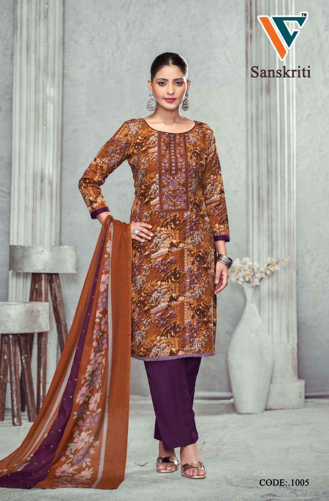 Vandana Creation Sanskriti‎ Vol 1 Cotton Salwar Kameez Wholesalw Rate ( 8 Pcs Catalog )