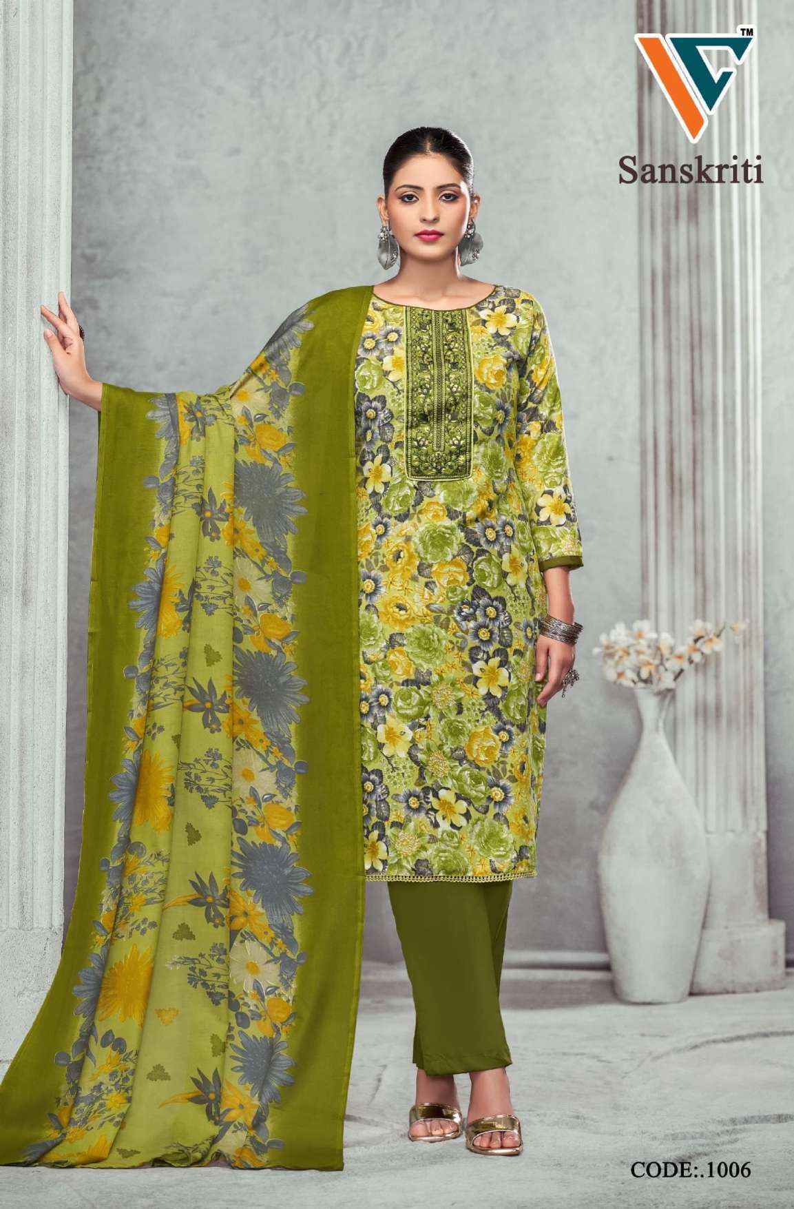 Vandana Creation Sanskriti‎ Vol 1 Cotton Salwar Kameez Wholesalw Rate ( 8 Pcs Catalog )