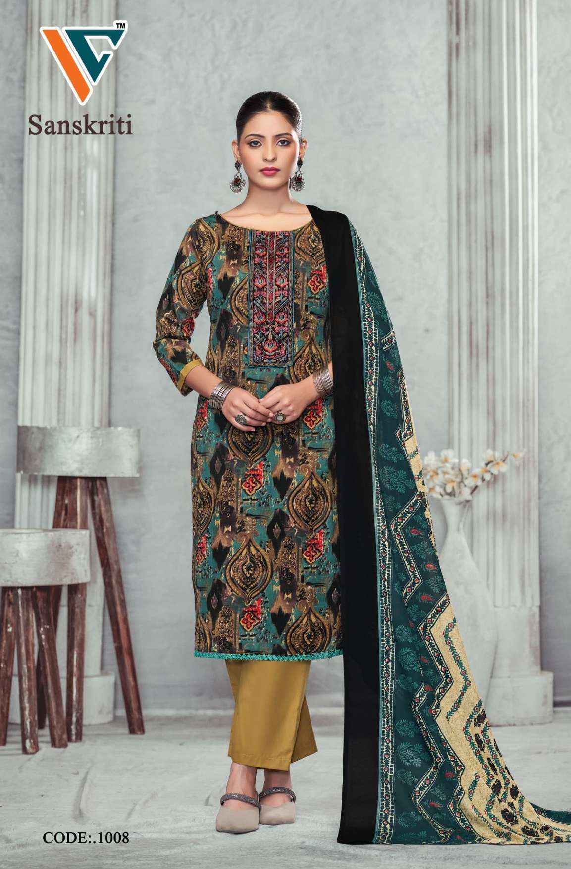 Vandana Creation Sanskriti‎ Vol 1 Cotton Salwar Kameez Wholesalw Rate ( 8 Pcs Catalog )