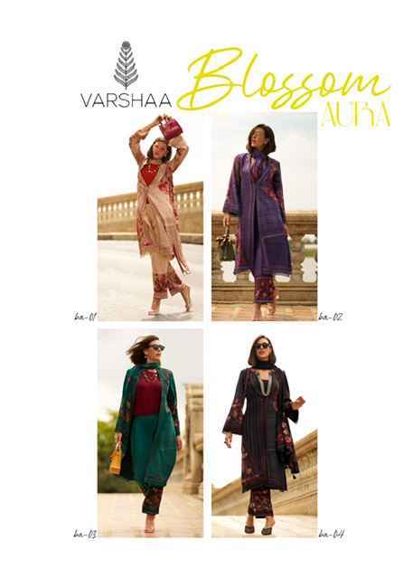 Varsha Blossom Aura Viscouse Pashmina Salwar Suit Wholesale Rate ( 4 Pcs Catalog )
