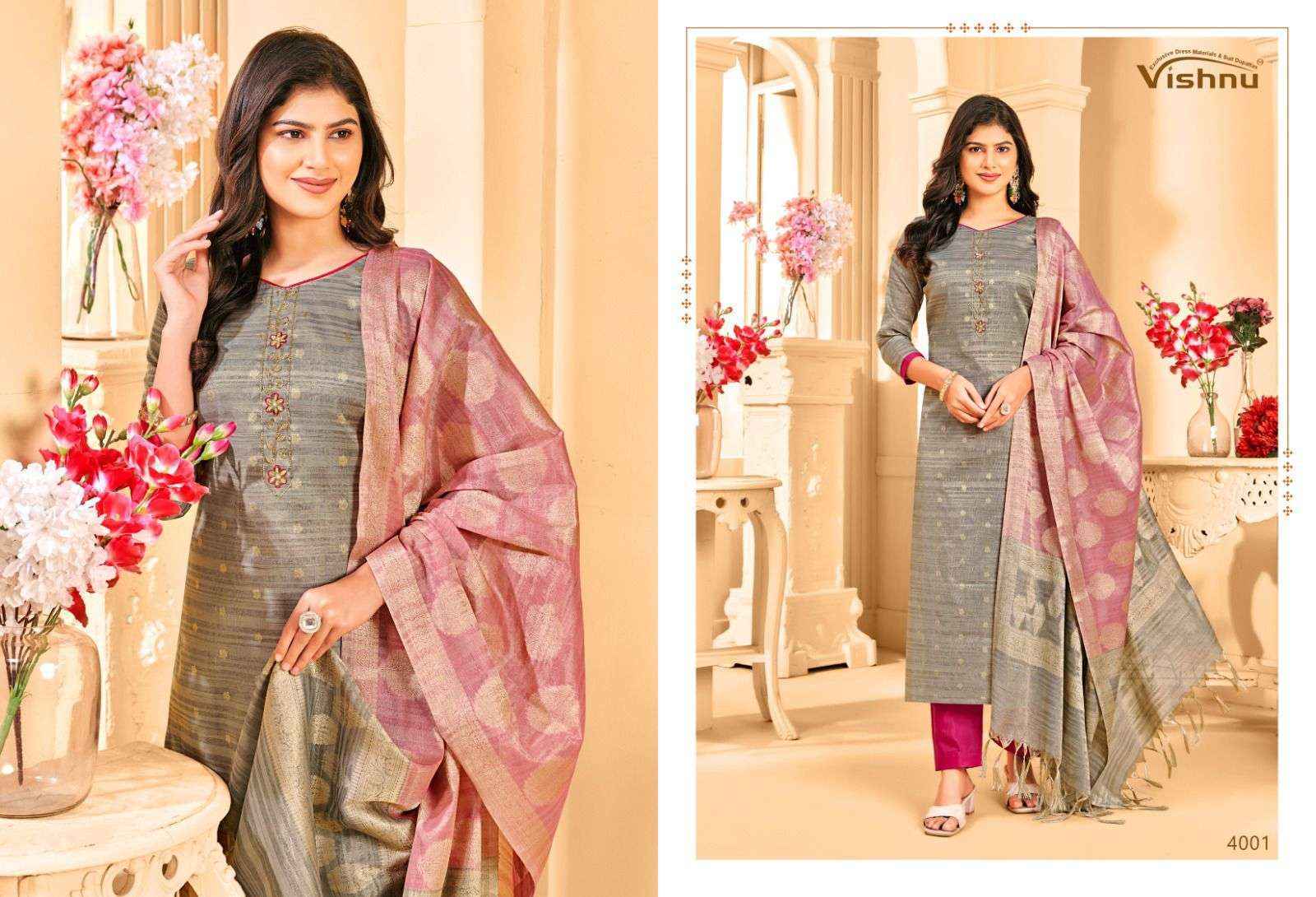 Vishnu Khanak Silk Salwar Kameez Wholesale Rate ( 10 Pcs Catalog )
