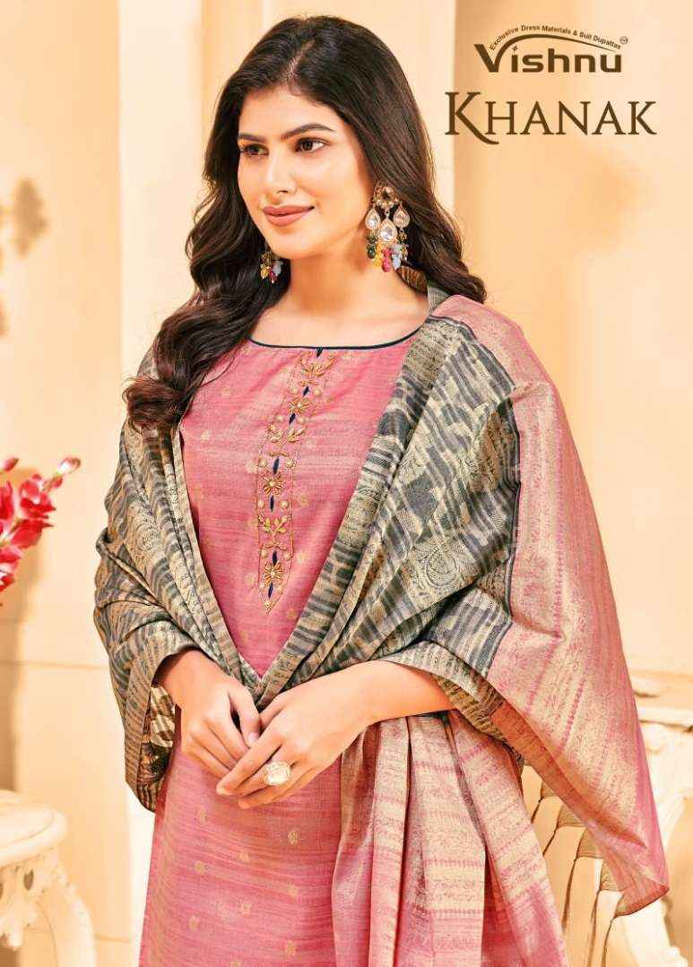 Vishnu Khanak Silk Salwar Kameez Wholesale Rate ( 10 Pcs Catalog )
