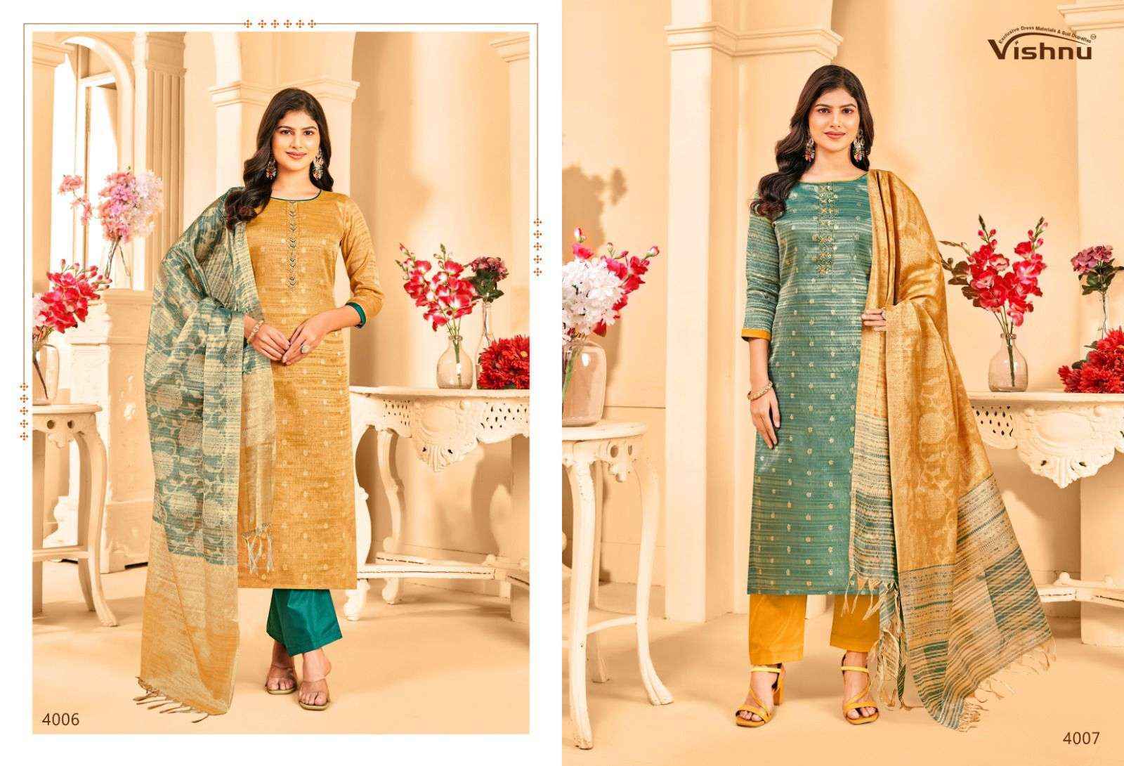 Vishnu Khanak Silk Salwar Kameez Wholesale Rate ( 10 Pcs Catalog )