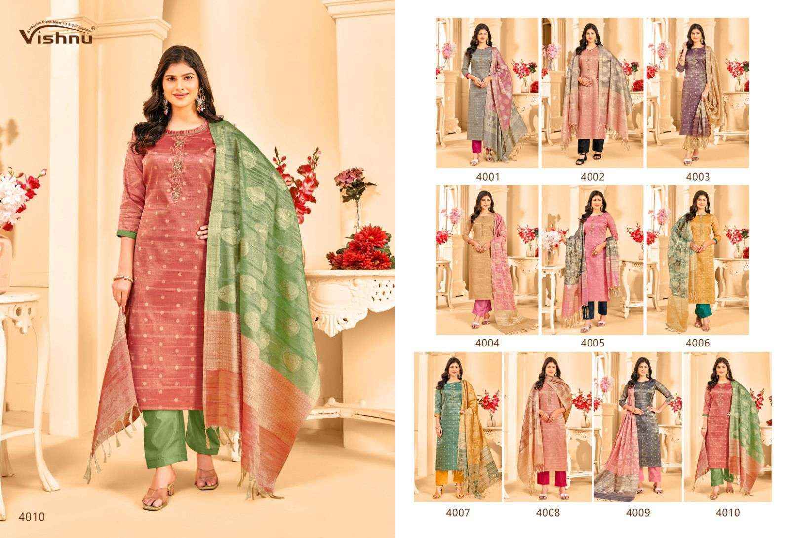 Vishnu Khanak Silk Salwar Kameez Wholesale Rate ( 10 Pcs Catalog )