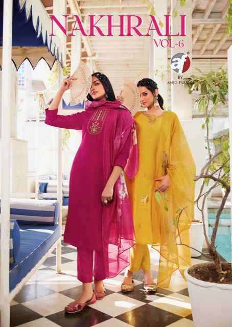 Anju Fabrics Nakhrali Vol 6 Modal Silk Kurti Combo Wholesale Rate ( 6 Pcs Catalog )