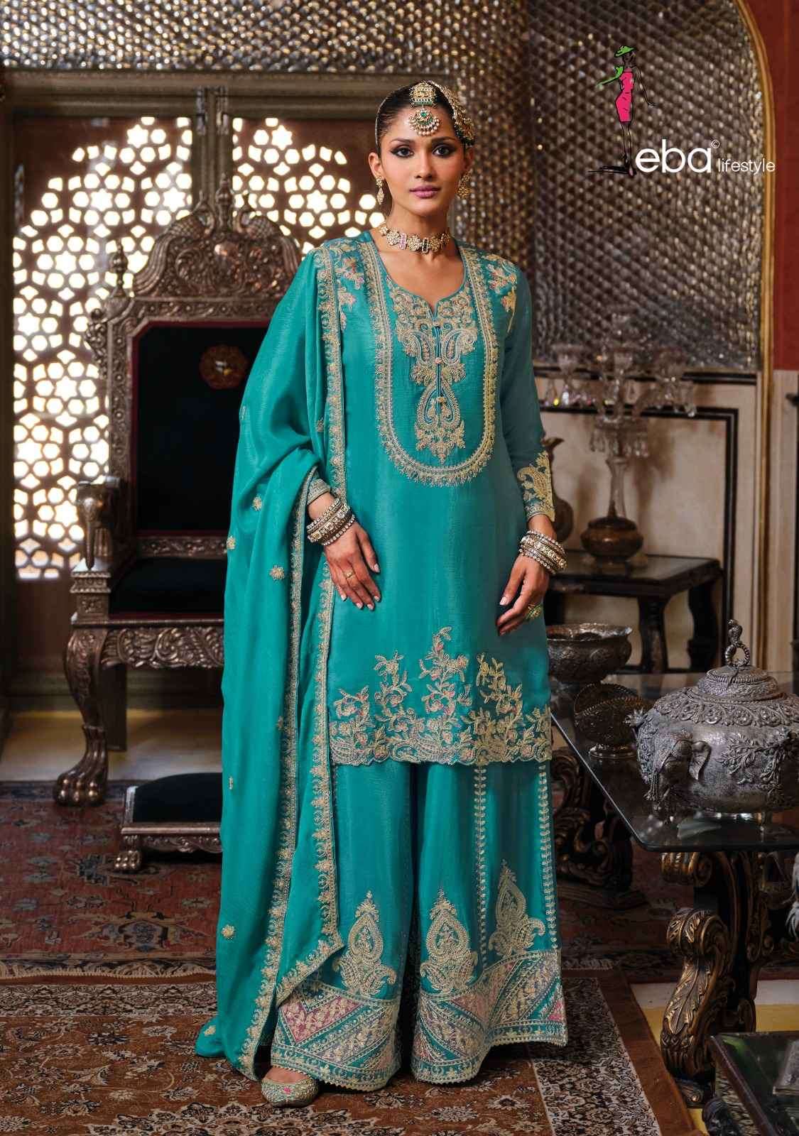 Eba Lifestyle Chalini Readymade Chinon Salwar Kameez Wholesale Rate ( 3 Pcs Catalog )