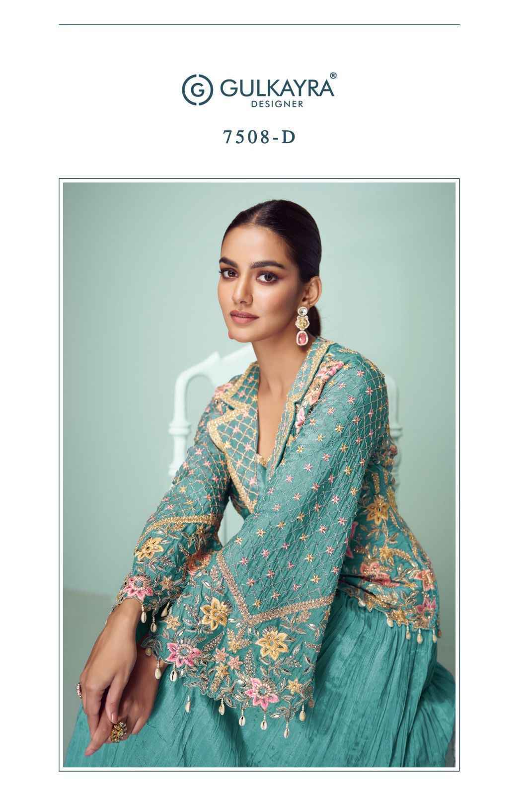 Gulkayra Designer Crown Gold Readymade Chinon Suit Wholesale Rate ( 4 Pcs Catalog )