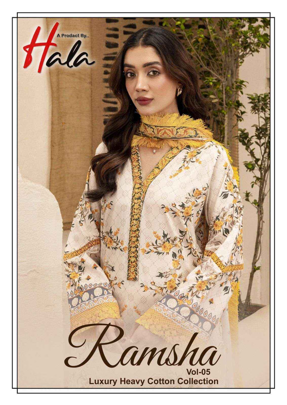 HALA RAMSHA VOL 5 COTTON DIGITAL PRINTS SALWAR DRESS WHOLESALE RATE ( 6 PCS CATALOG )